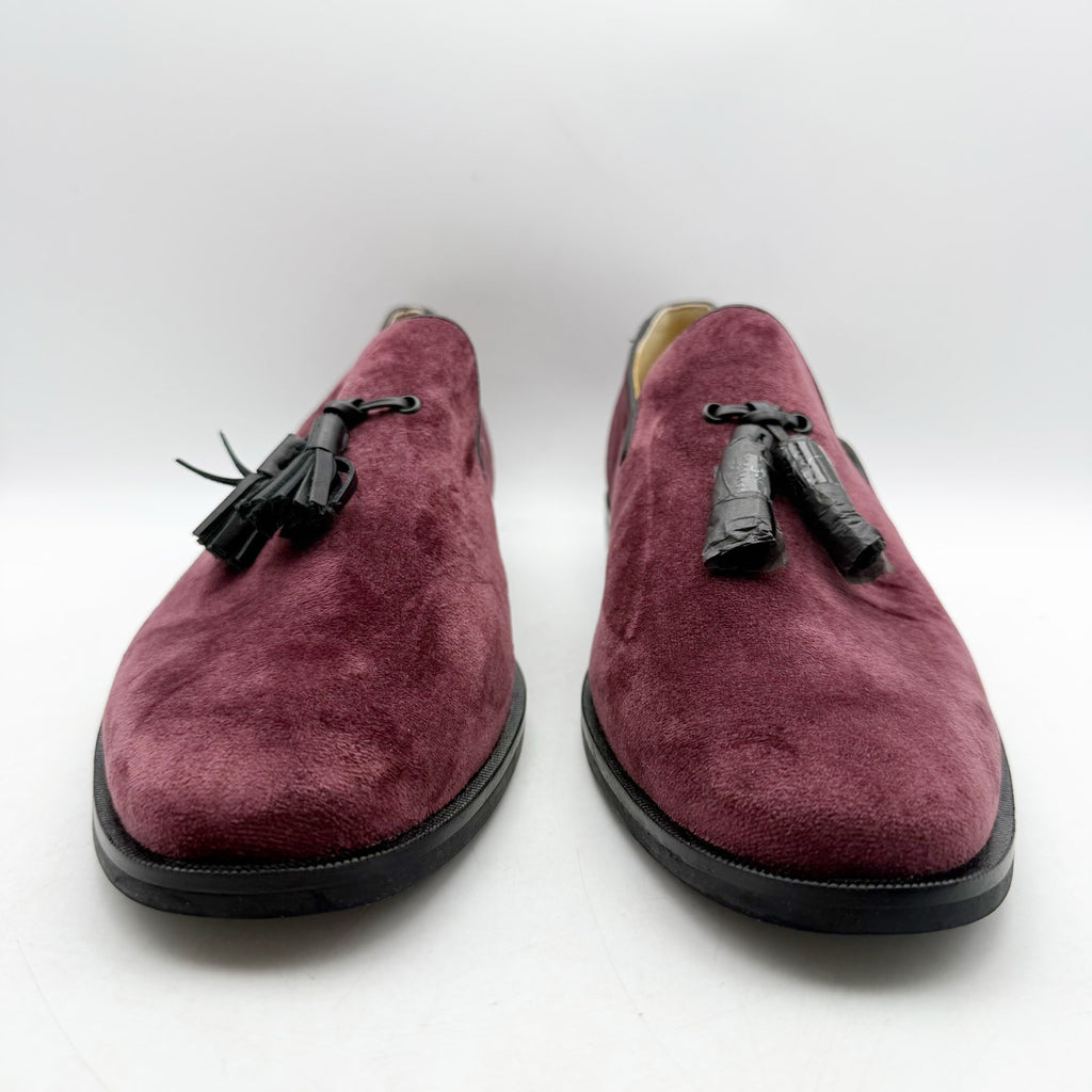 Sperry Mens Gold Exeter Tassel Loafers Size 10 Dark Red Burgundy Suede NWOB