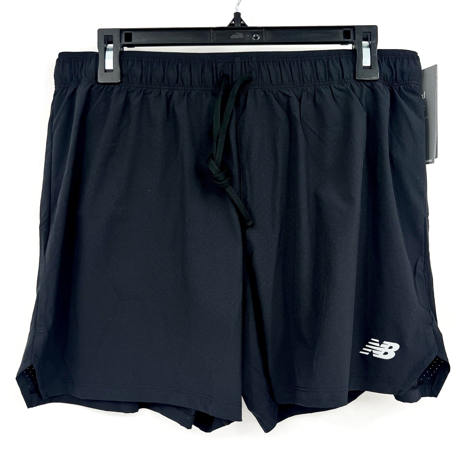 NEW BALANCE Mens Running RC Shorts Large Black  5" Inseam NWT