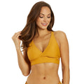 PRANA Women's Atalia Swim Bikini Top Medium Gold Deep Solstice UPF 50+ NWT