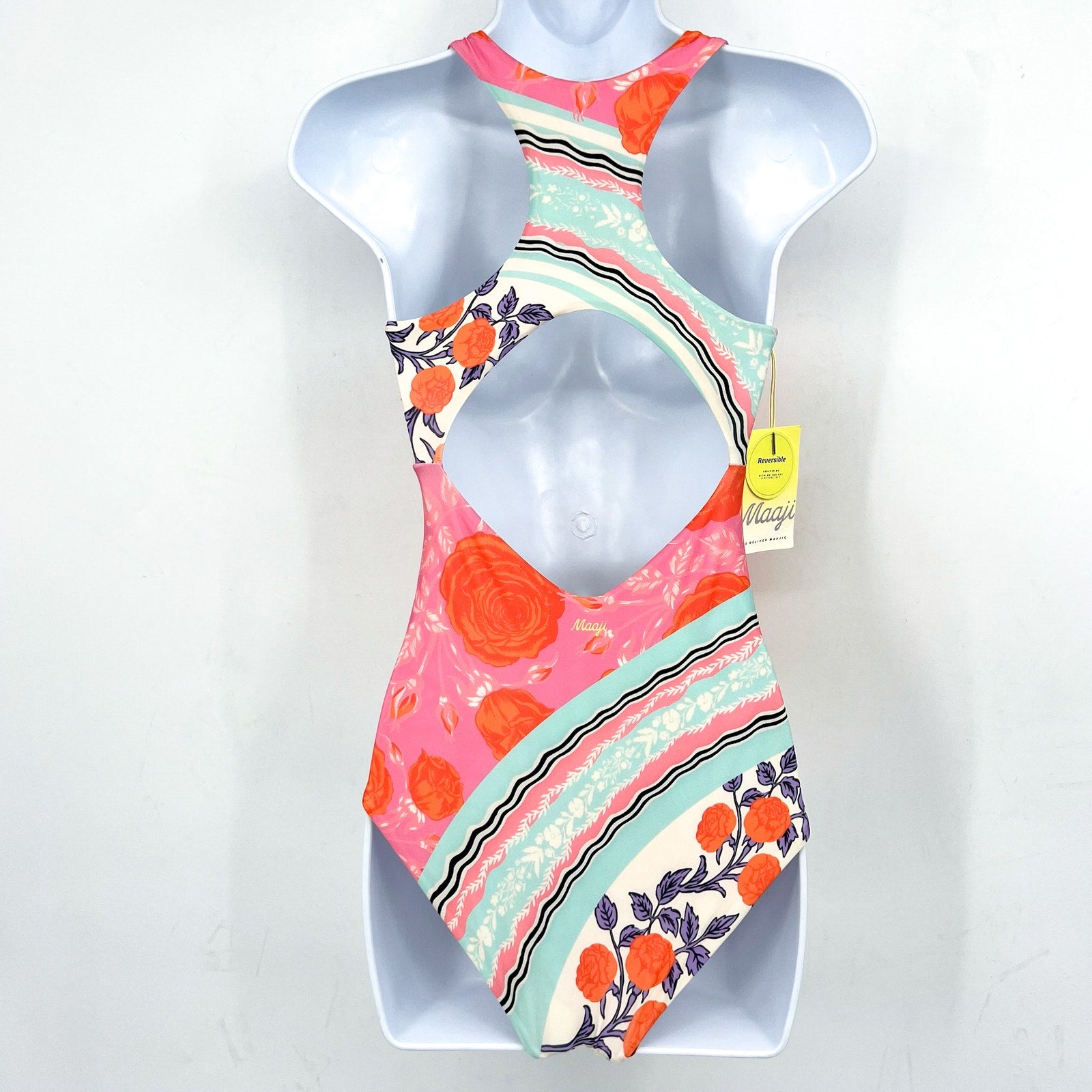 MAAJI Reversible Confetti One Piece Swimsuit Girl's 12 Pink Sundance Multi NWT