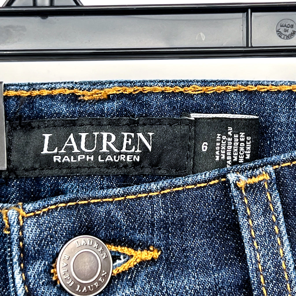 LAUREN RALPH LAUREN Womens Mid Rise Straight Leg Jeans Size 30 US 10 Blue NWT