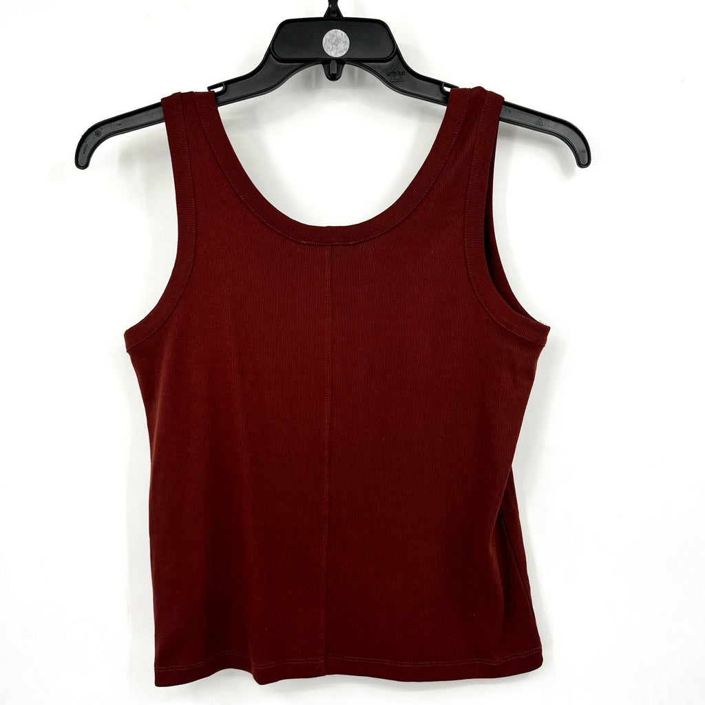 MADEWELL Womens Ribbed Scoop Neck Tank Large Brown Henna NW197 NWT