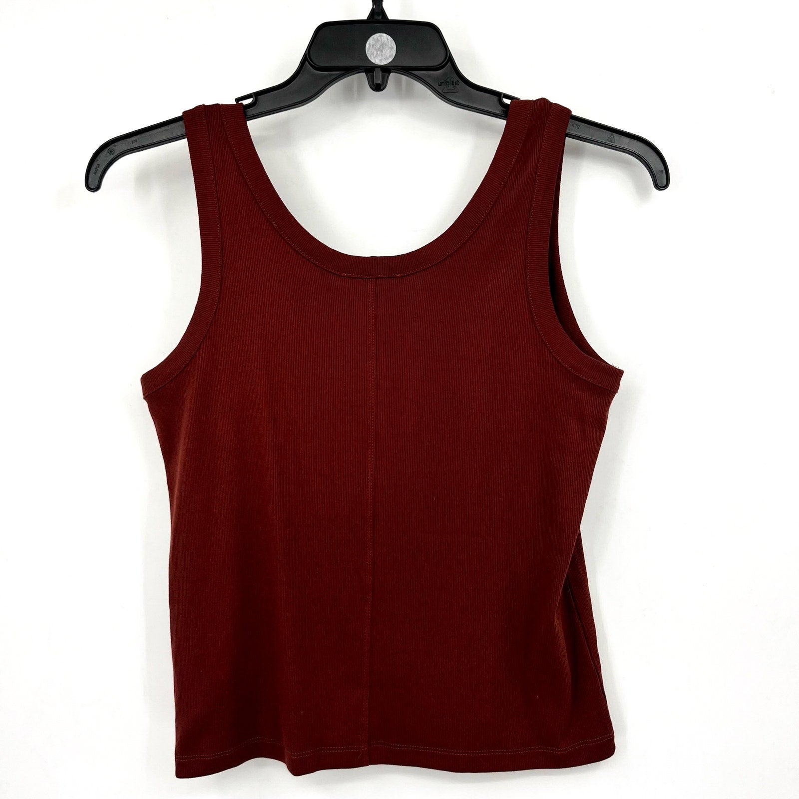 MADEWELL Womens Ribbed Scoop Neck Tank Large Brown Henna NW197 NWT