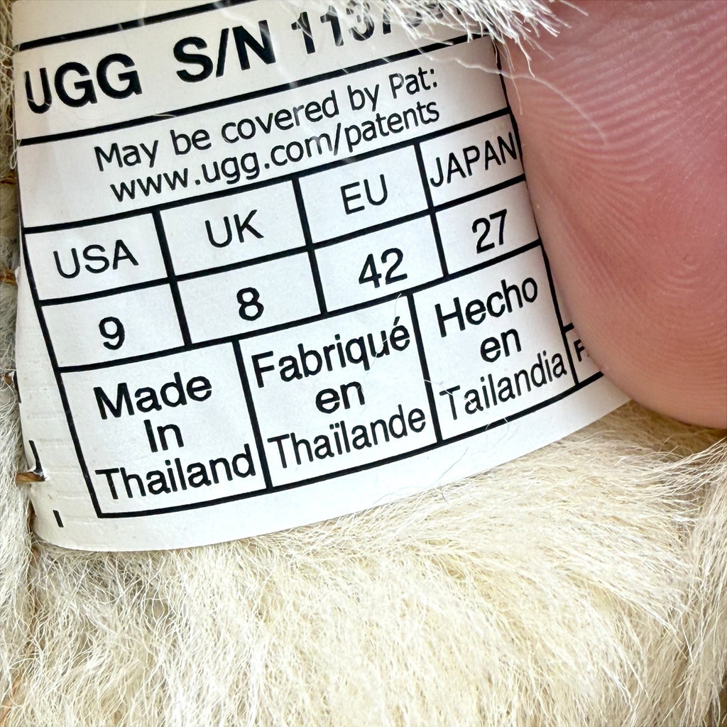 UGG Mens Classic Ultra Mini Boots Size 9 EU 42 Tan Chestnut Suede Fur Lining NIB