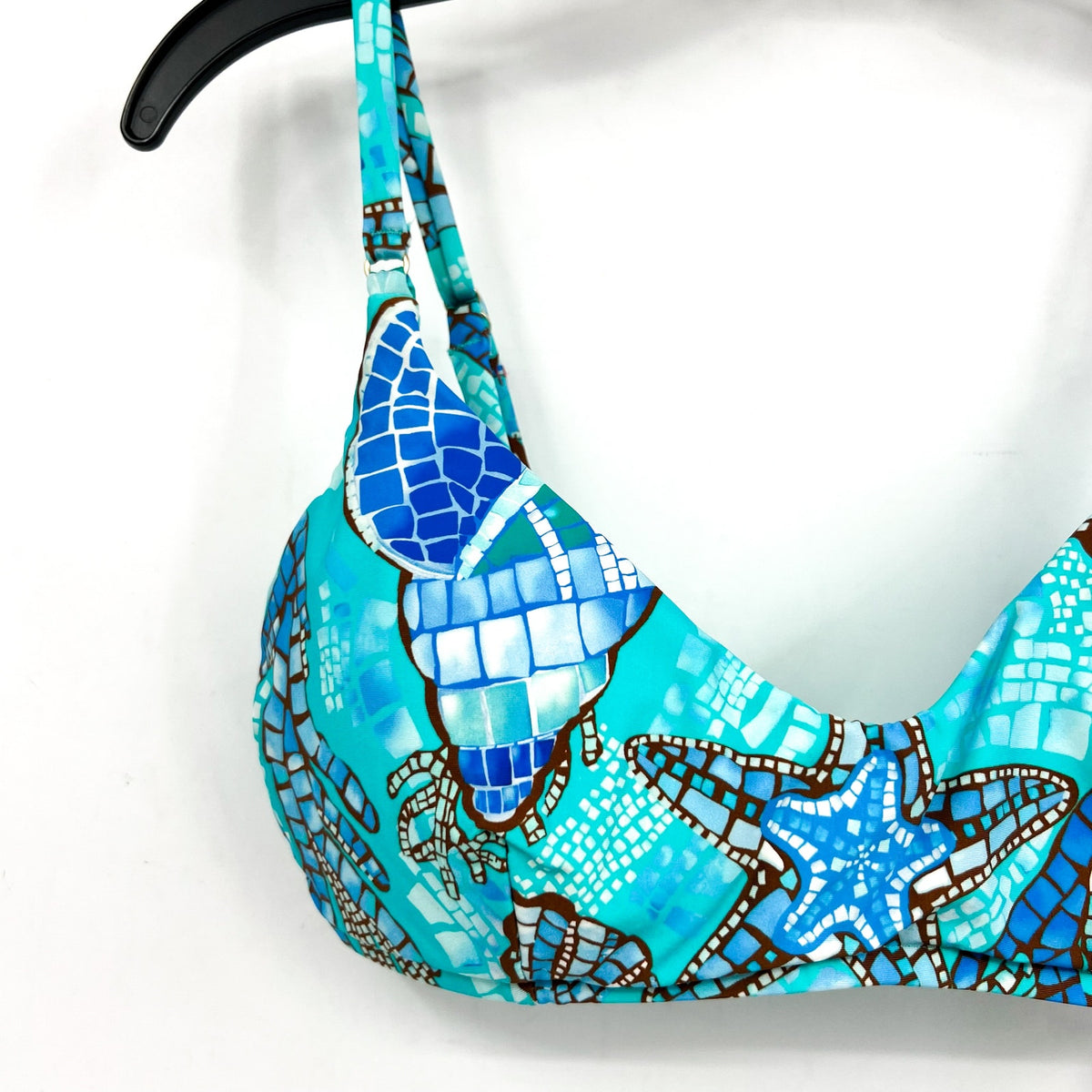 SEAFOLLY Women's La Mer Bralette Bikini Top Size 10 Aquatic Blue Swim NWT