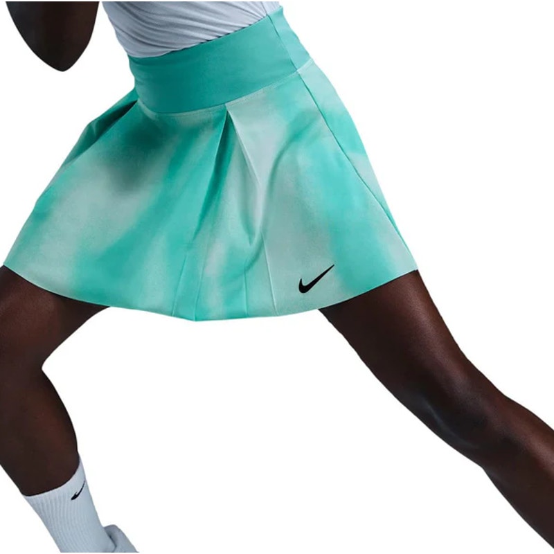 NIKE Women's Dri-Fit  Pleated Tennis Skirt Large Glacier Blue Print Skort NWT