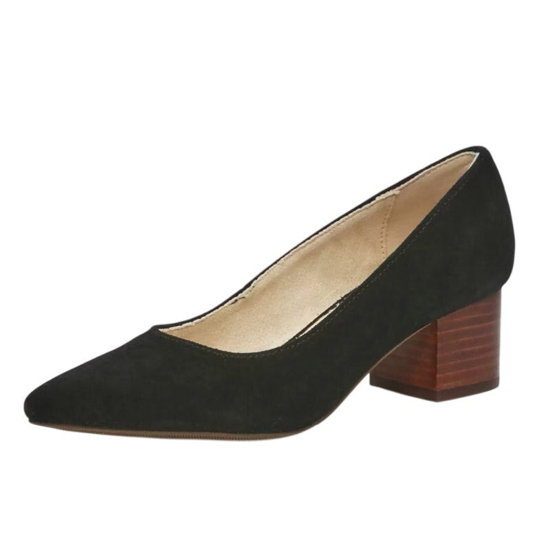 Hush Puppies Womens Sofie Pumps US 11 EU 43 Black Nubuck Leather Slip On NWOB