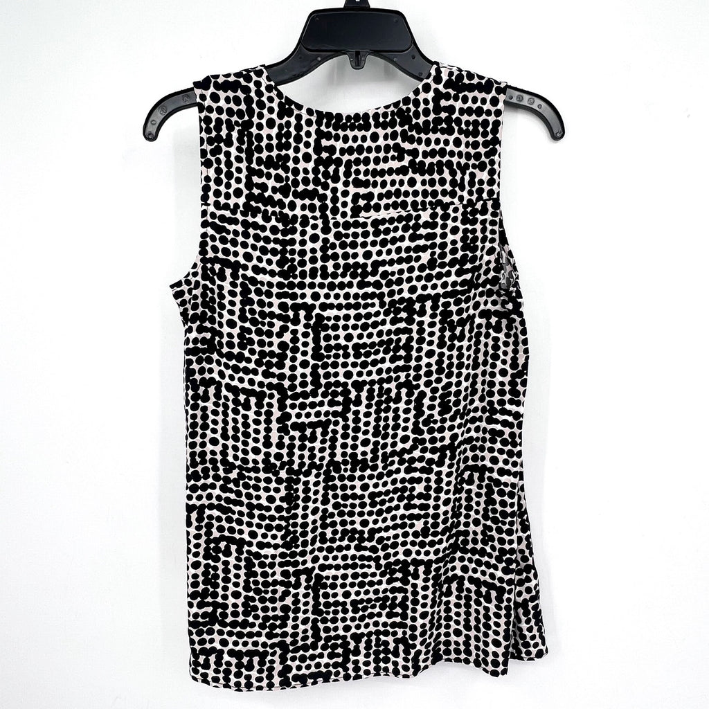 NIC + ZOE Women's Daydream Dot Sleeveless Top XS Black White V Neck NWOT