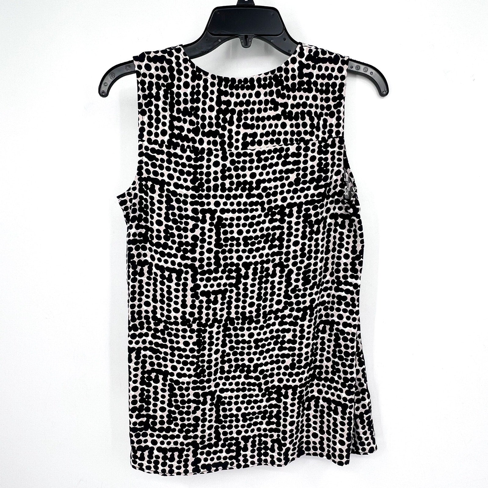 NIC + ZOE Women's Daydream Dot Sleeveless Top XS Black White V Neck NWOT