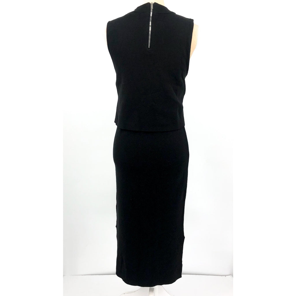 RIPE Women's Layered Knit Nursing Dress Small Black Sleeveless Stretch NWT