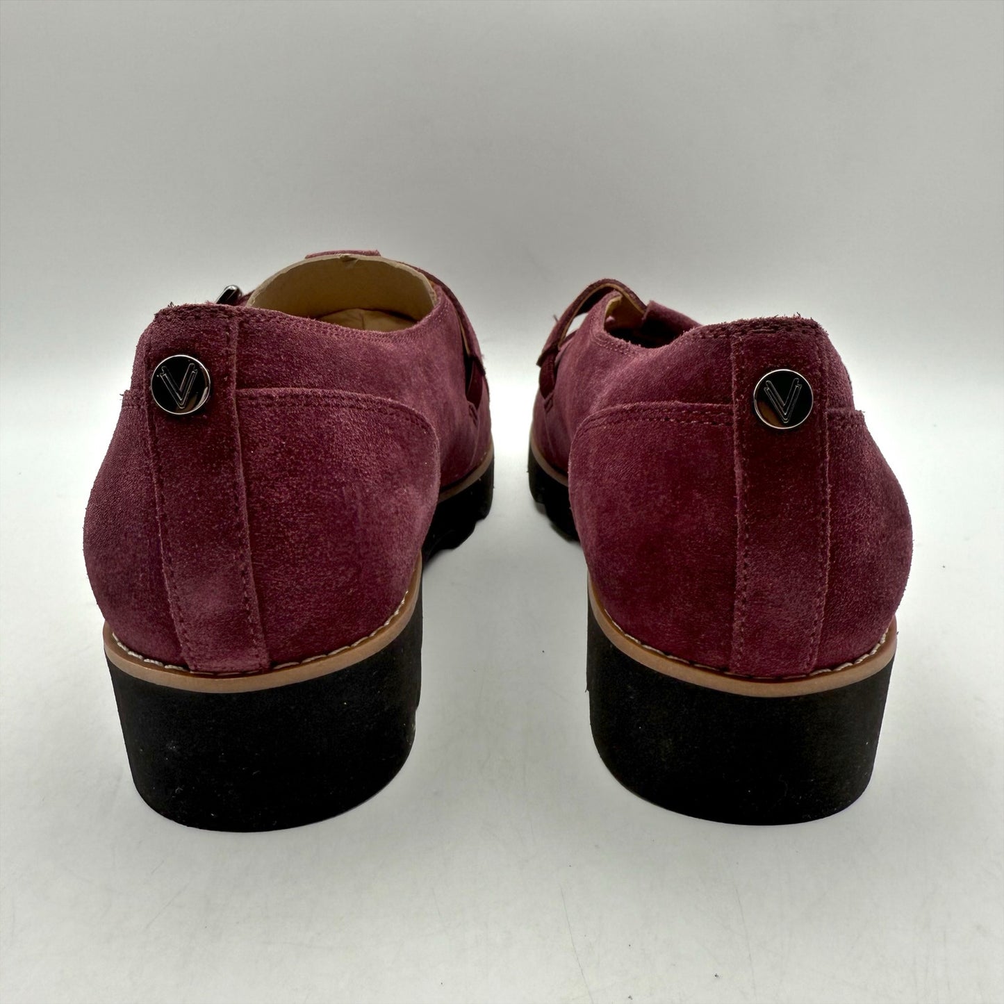 Vionic Womens Carmen Mary Jane Shoes US 6 Wide EU 36 Red Wine Suede NWOB