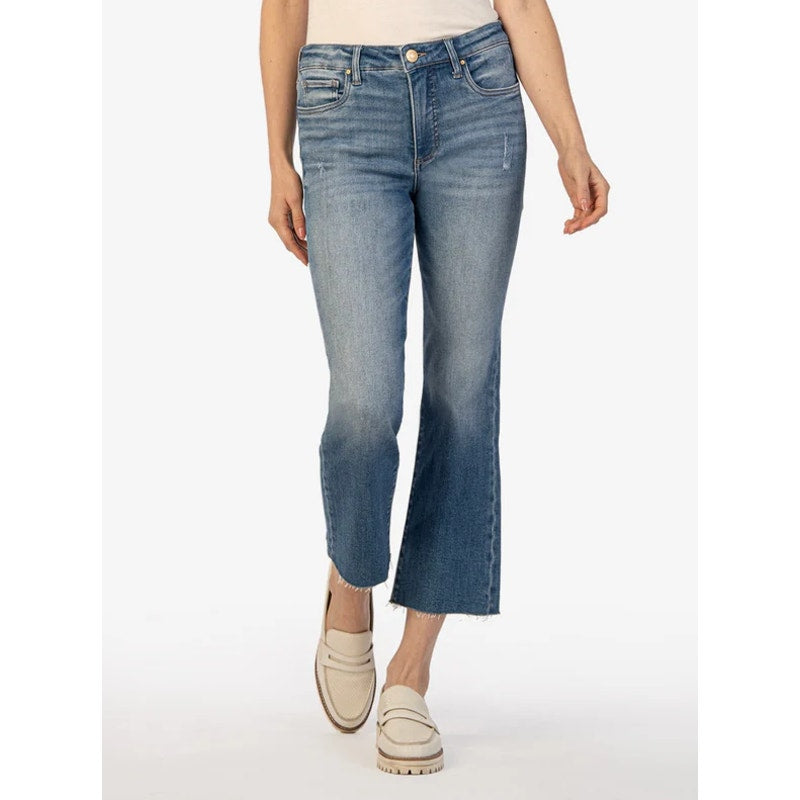 KUT FROM THE KLOTH Kelsey Ankle Flare Jeans Size 18 Perceptual Blue Fab Ab NWOT