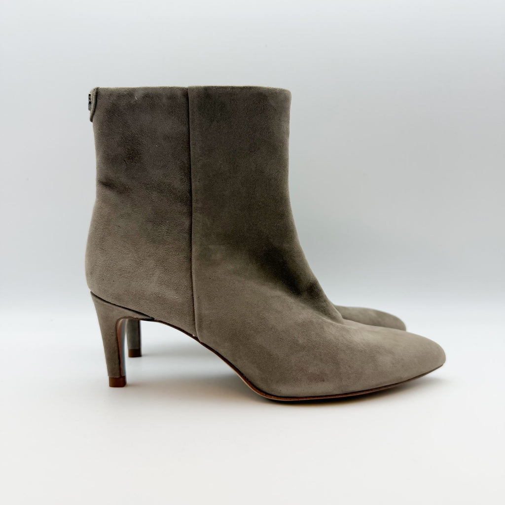 Sam Edelman Womens Ulissa Ankle Booties US 5 Tan Olive Suede Leather Heel NWOB