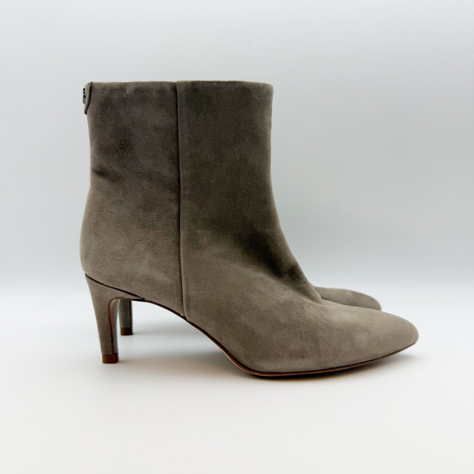 Sam Edelman Womens Ulissa Ankle Booties US 5 Tan Olive Suede Leather Heel NWOB