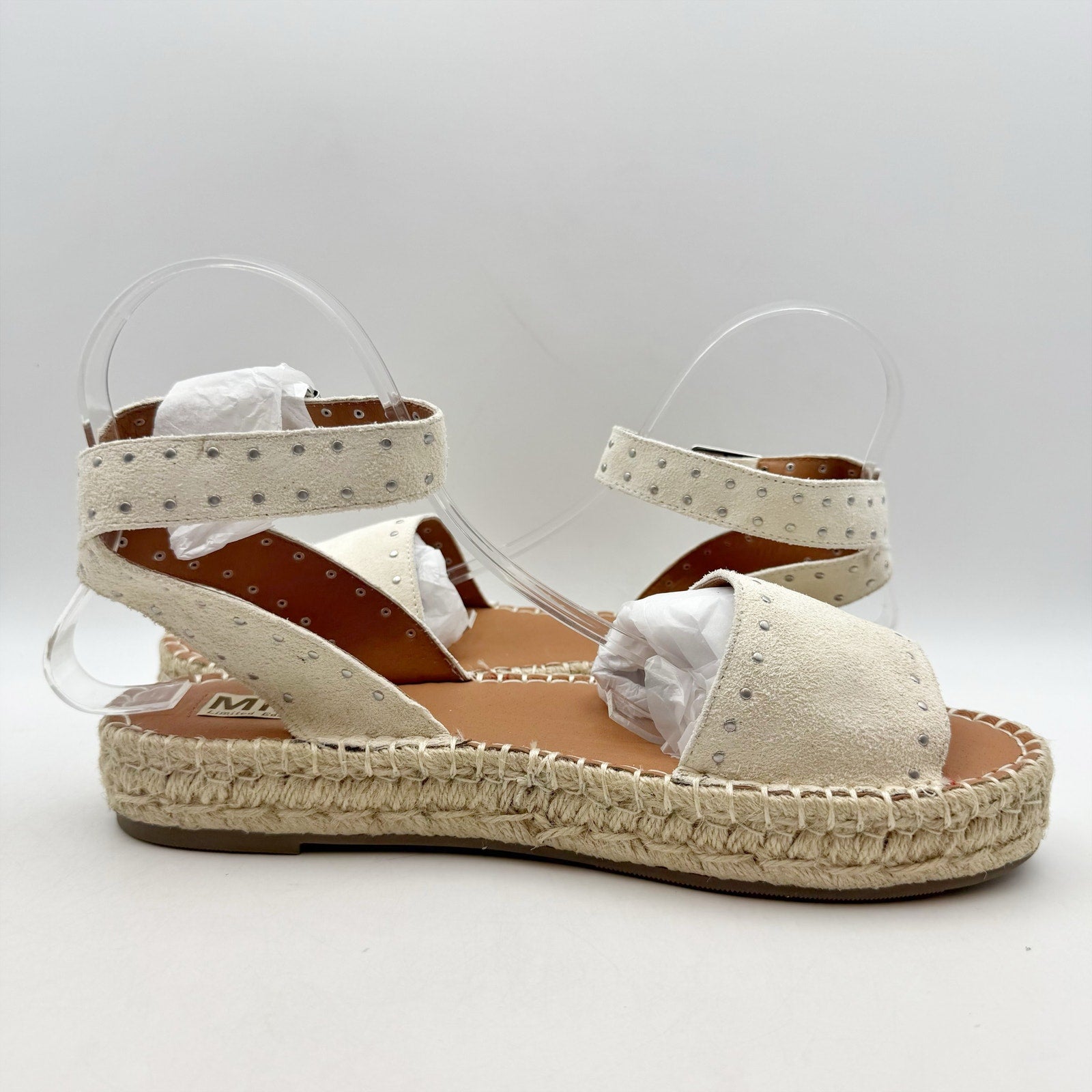 MIA Womens MLE-Diosa Sandals US 10 M EU 41 Bone Cream Suede Espadrille Flats NIB