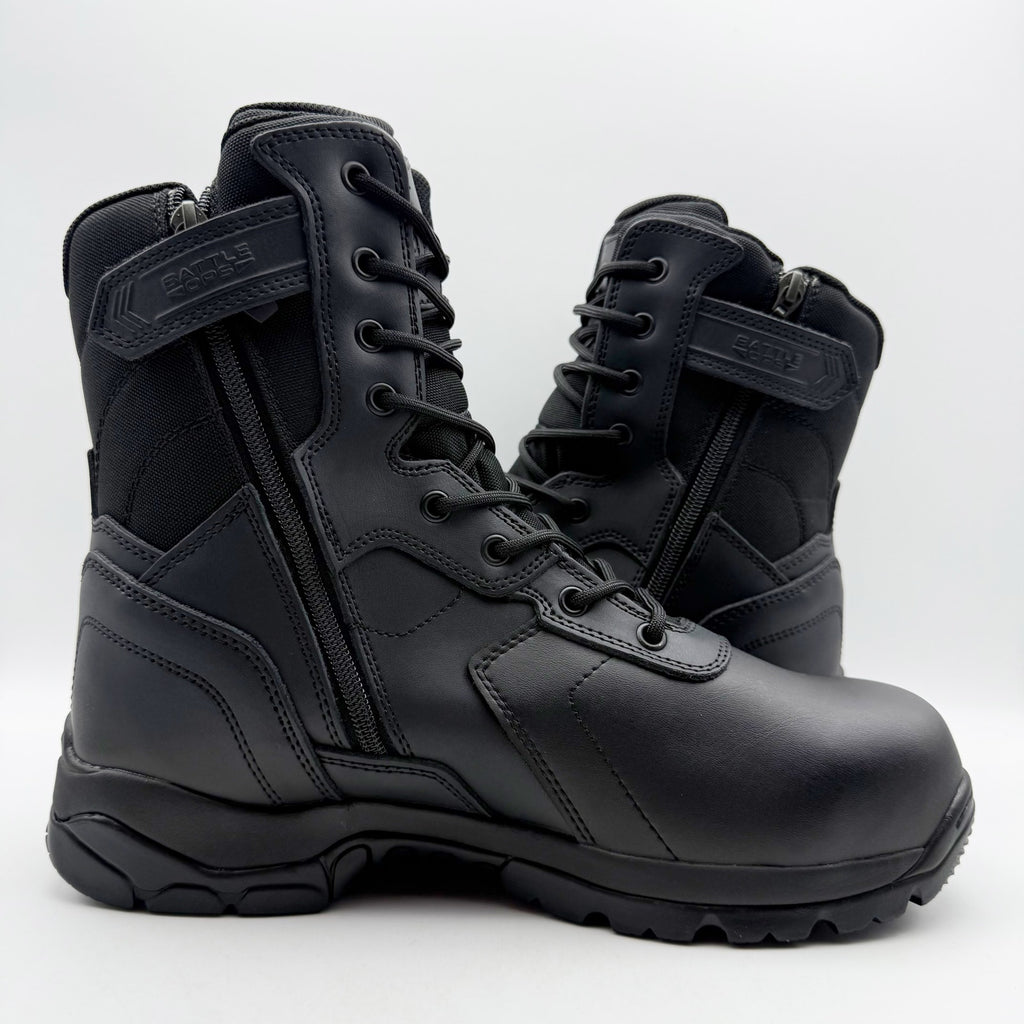 Battle Ops Mens 8” CT Tactical Duty Boot Size 9 Black Leather Waterproof NIB