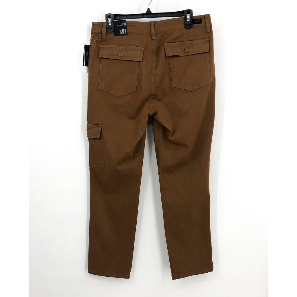 KUT FROM THE KLOTH Cargo Pants Size 12 Brown Autumn Ankle Straight Leg  NWT