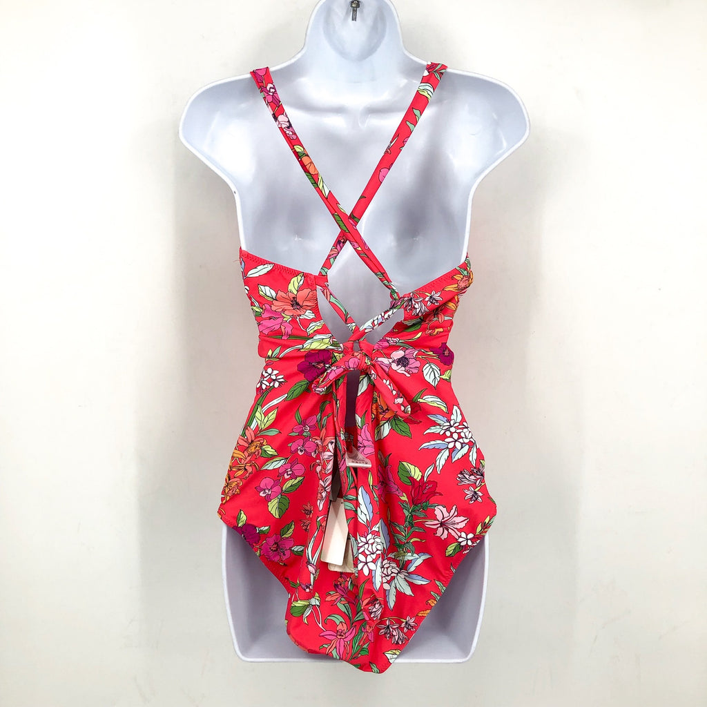 TOMMY BAHAMA Summer Reversible One Piece Swimsuit Size 12 Pink White Floral NWT