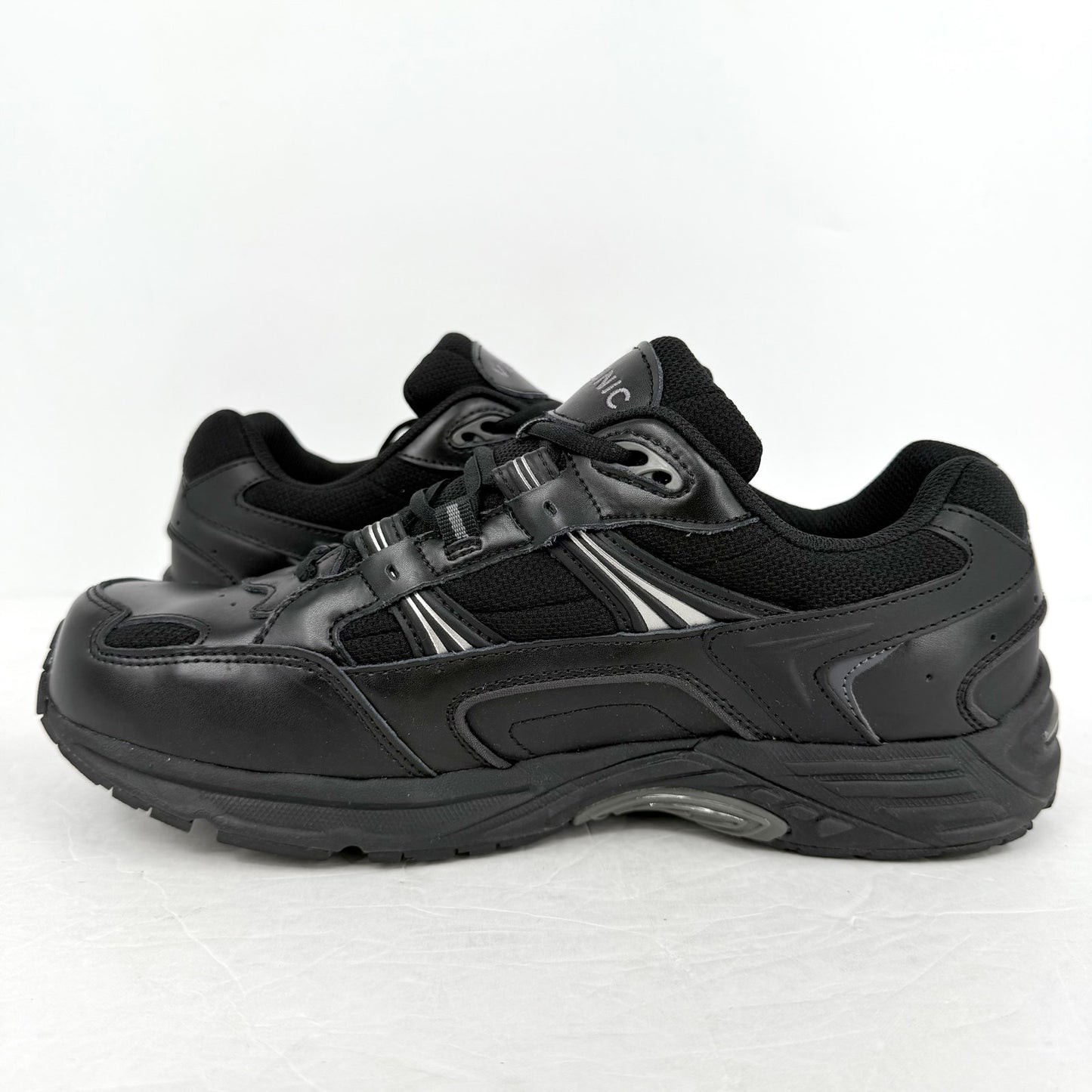 Vionic Mens 23Walk 2.0 Sneakers US 11.5 Wide EU 44.5 Black Leather Athletic NIB