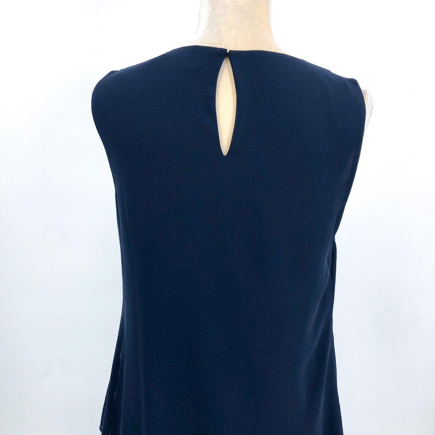 LAUREN RALPH LAUREN Womens Shift Dress Size 6 Navy Blue Crinkle Georgette NWT