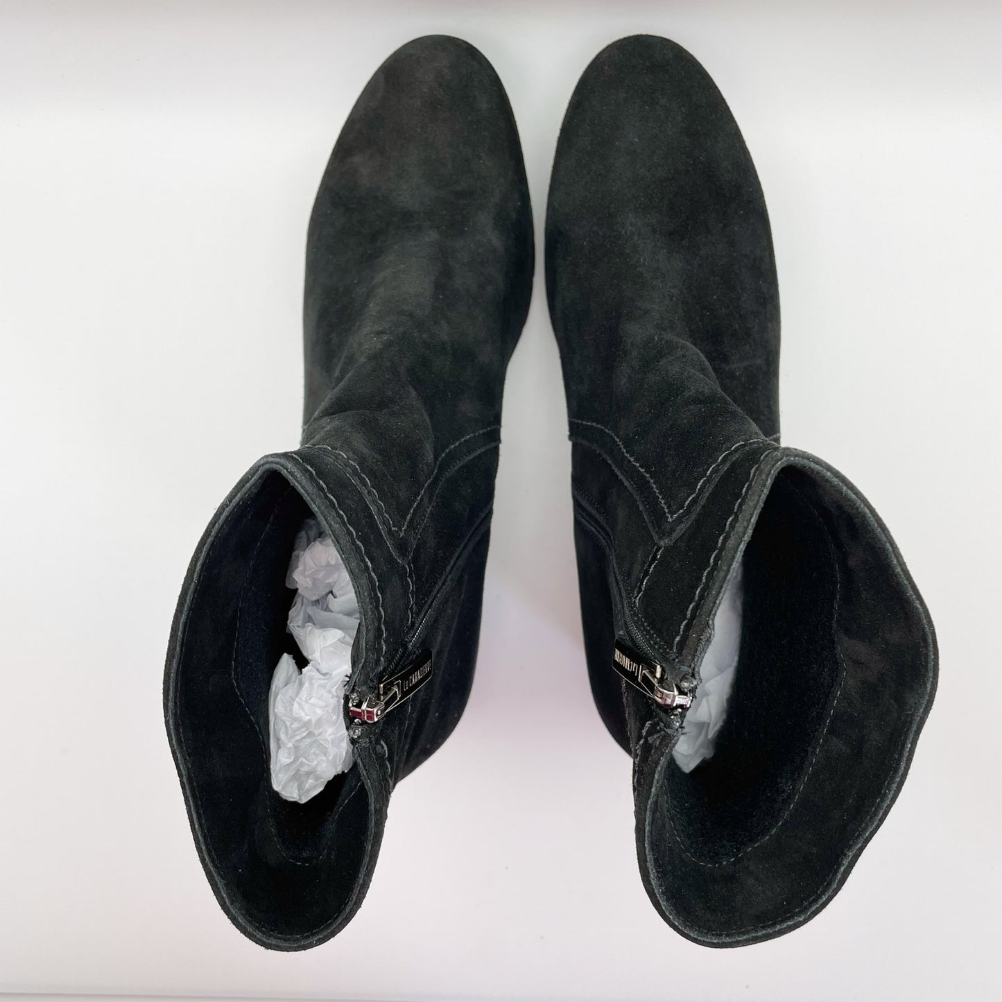 La Canadienne Womens Gavyn Ankle Bootie US 9 M Black Suede Leather NWOB