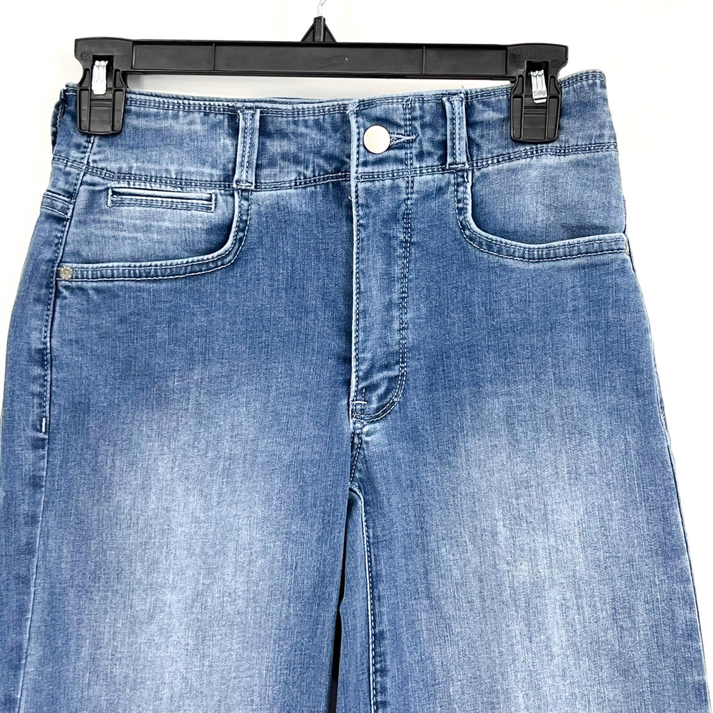 NYDJ Womens Cool Embrace Major Wide Leg Capri Jeans 00 PETITE Compass Blue NWT