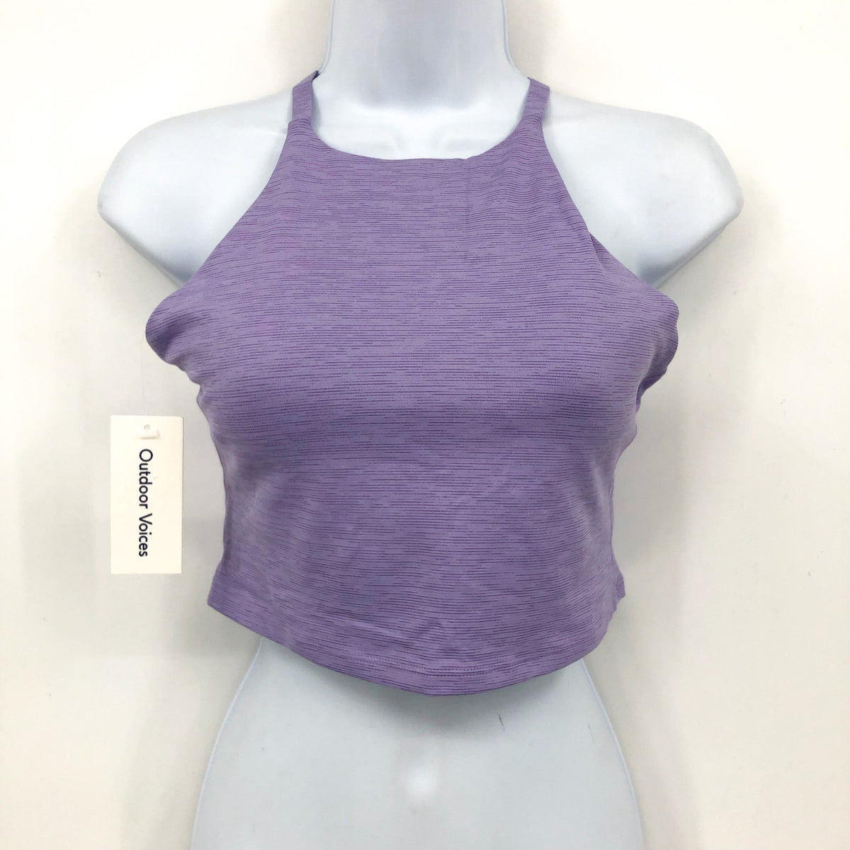 OUTDOOR VOICES Women's TechSweat Tank Top XS Wisteria Purple Criss-Cross NWT