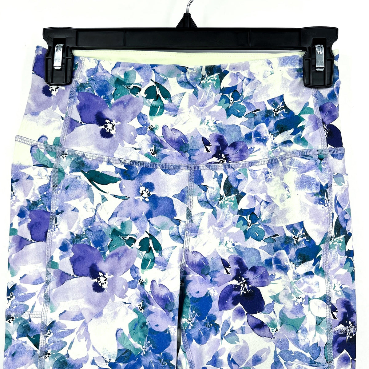 SKECHERS Gowalk Capri Leggings XS Blue Seascape Floral High Waisted NWT