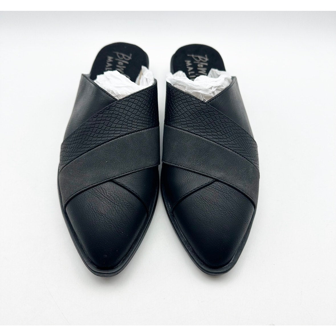 Blowfish Malibu Womens Hazel Mules Size 8.5 M EU 39 Black Vegan Leather NIB