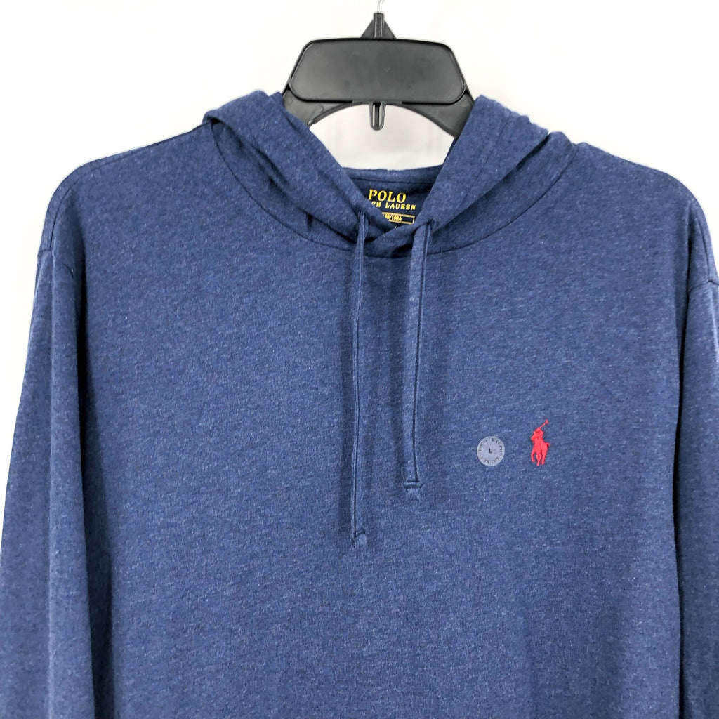 POLO RALPH LAUREN Mens Jersey Hoodie Tshirt Large Navy Blue Long Sleeve NWT