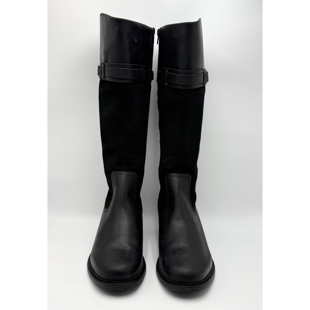 Clarks Womens Maye Carly Knee High Boots Size 9.5 Wide Black Leather NWOB
