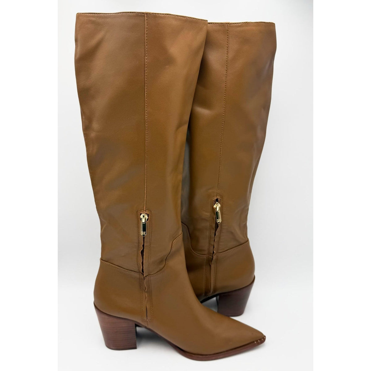 Sam Edelman Womens Lindsey Heeled Knee High Boots Size 11 Brown Leather NWOB