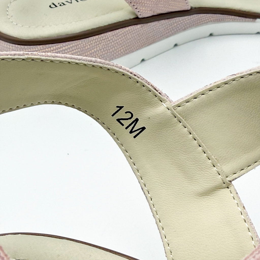 David Tate Womens Scala Sandals Size 12 M Pink Leather NWOB