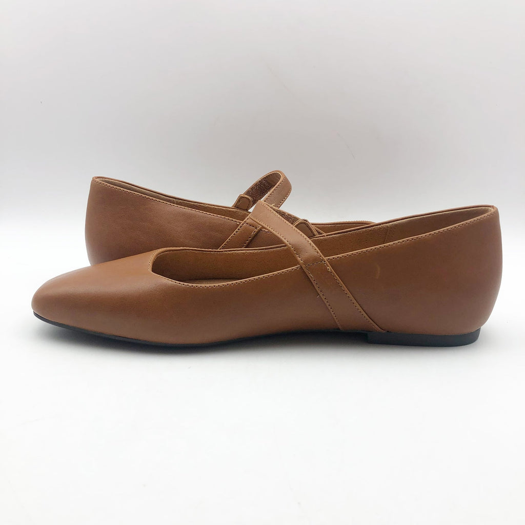 Vionic Womens Alameda Mary Jane Flats Size 9M EU 40 Brown Leather NIB