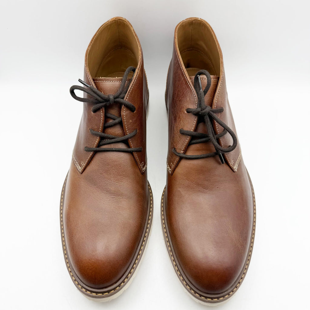 Johnston & Murphy Mens Barrett Chukka Boots Size 12 M Tan Full Grain Leather NIB