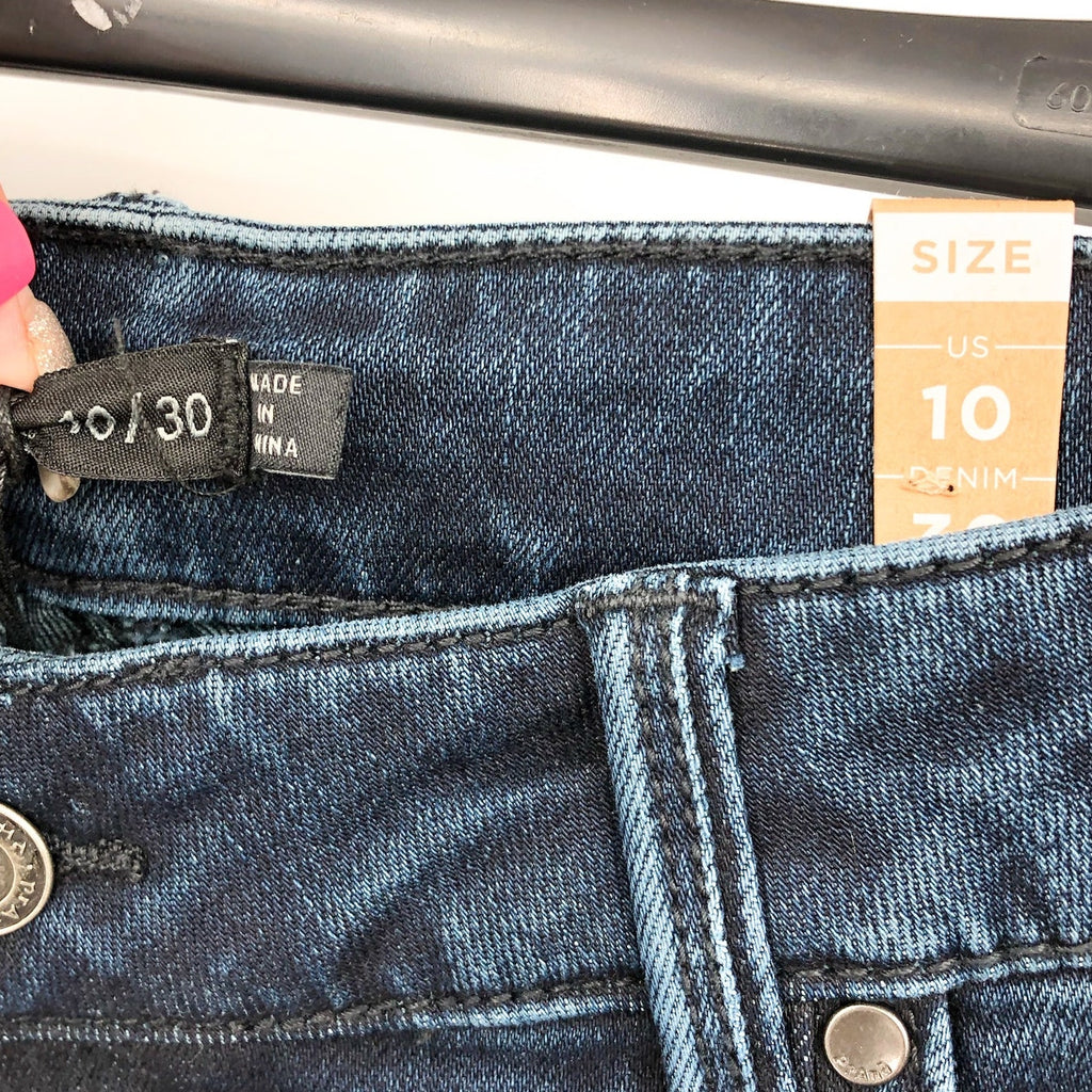 PRANA Womens Buxton Boyfriend Jeans Size 10 30x27 Deep Blue Stretch Mid-Rise NWT