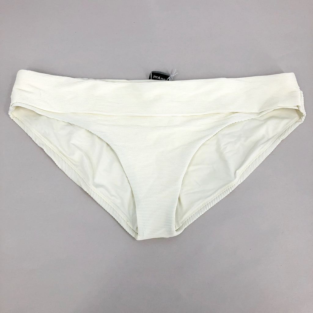 PRANA Women's Marta Bikini Bottom XL White Horchata Ottoman Ribbed NWT