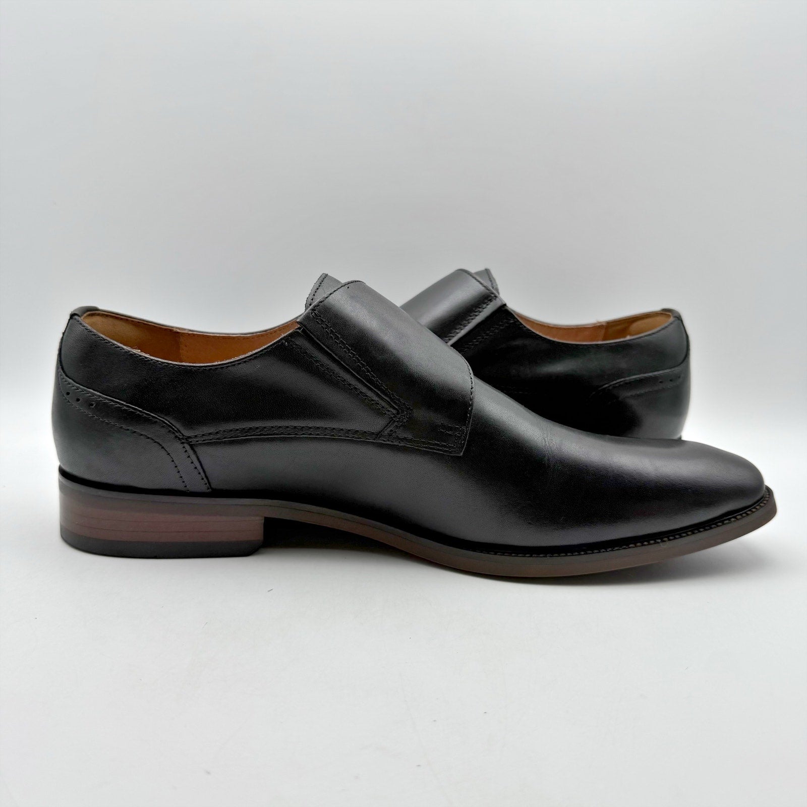 Florsheim Mens Sorrento Monk Strap Dress Shoes US 9.5 Wide Black Leather NIB