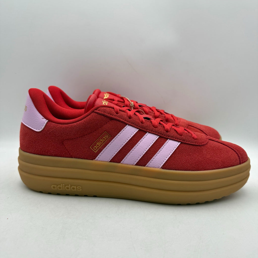 Adidas Womens VL Court Bold Platform Sneakers US 11 Red Pink Leather NWT