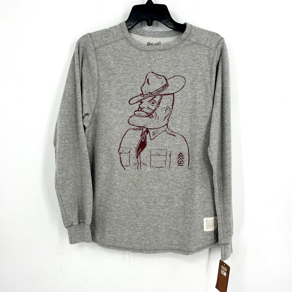 RETRO BRAND Texas A&M Aggies Ol Sarge Crew Sweatshirt 2XL Heather Grey NWT