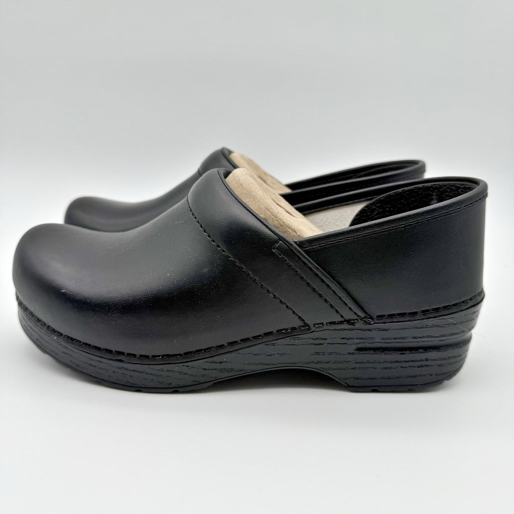 Dansko Womens Professional Clogs EU 41 US 11 Wide Black Box Leather Slip On NWOB
