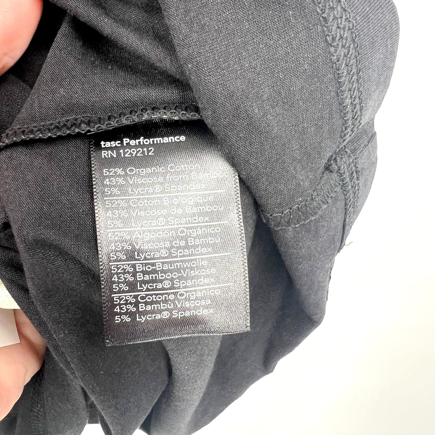 TASC Mens Carrollton Fitness T-Shirt Small Black Short Sleeve Organic Cotton NWT