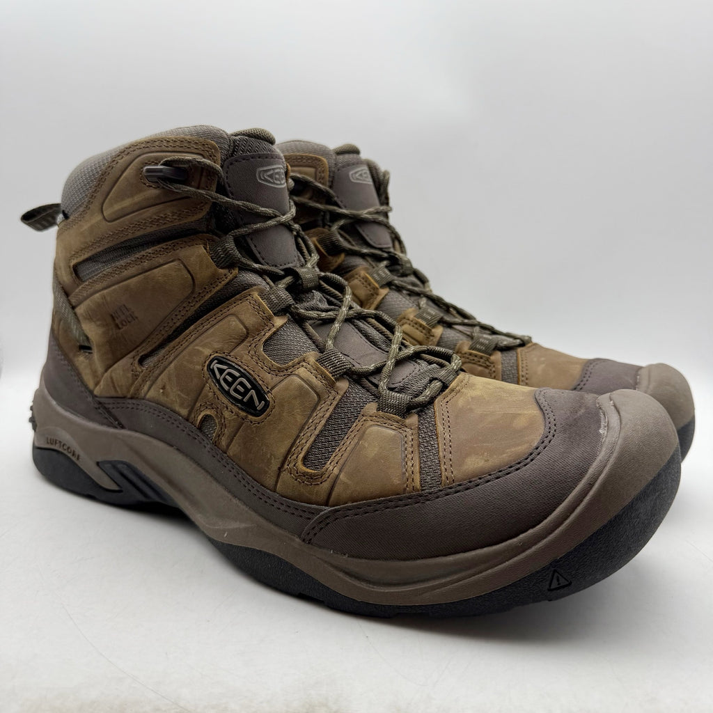 Keen Mens Circadia Mid Hiking Boots US 14 EU 47.5 Brown Leather Waterproof NWOB