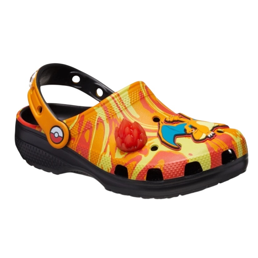 Crocs Mens Classic Pokemon Charizard Clogs Mens 8 Womens 10 Orange Black NWT