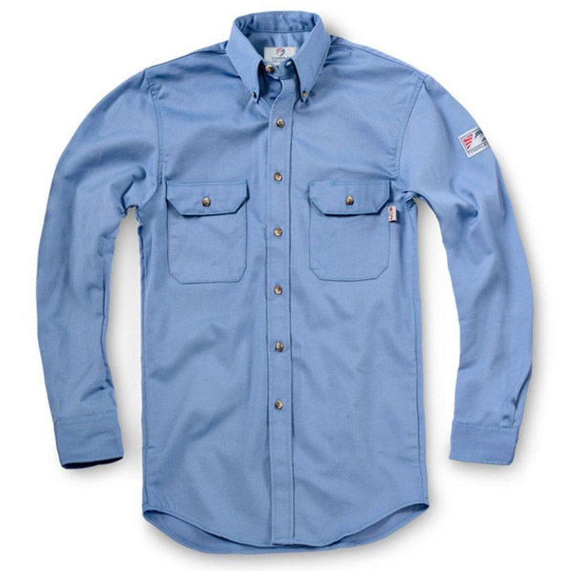 TYNDALE Men's Classic Flame Resistant Work Shirt XL Light Blue K196T NWOT