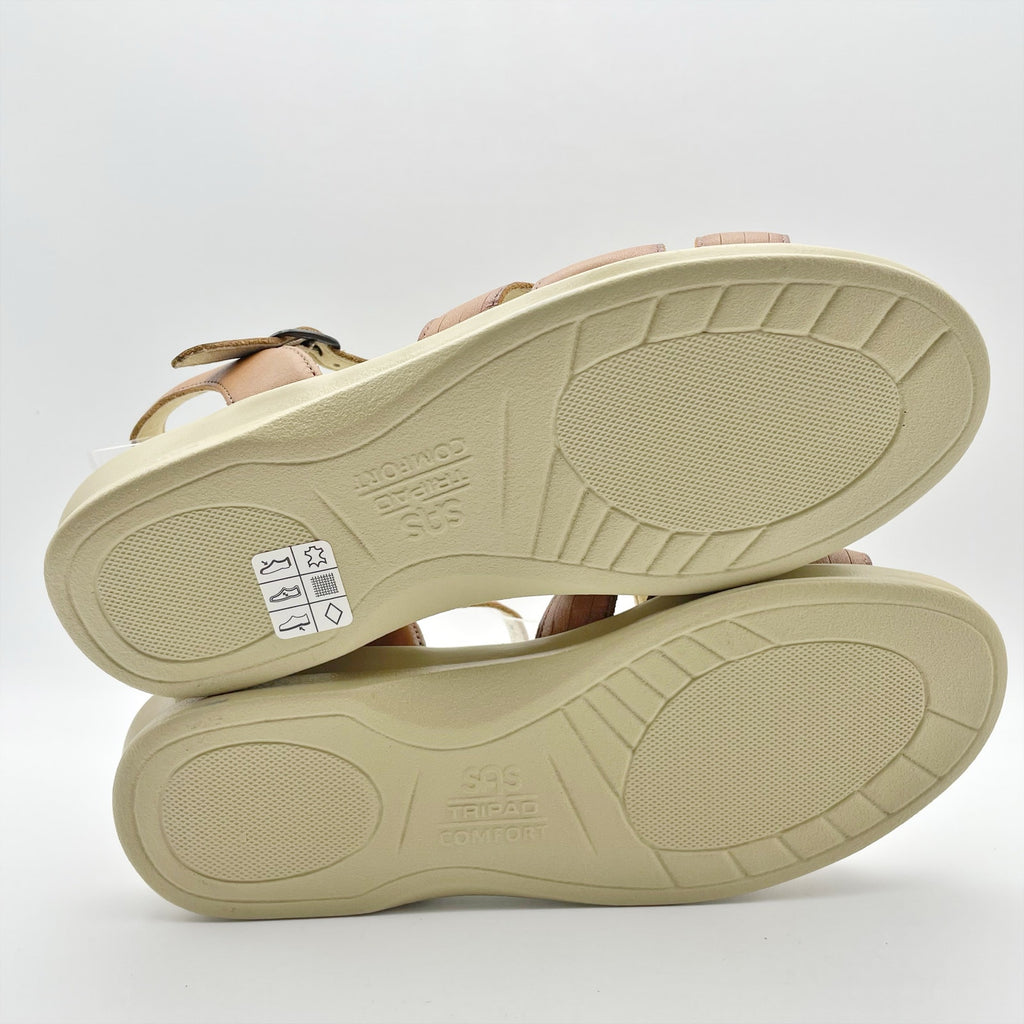 SAS Womens Huarache Sandals Size 7.5 NARROW Tan Leather Adjustable Strap NIB