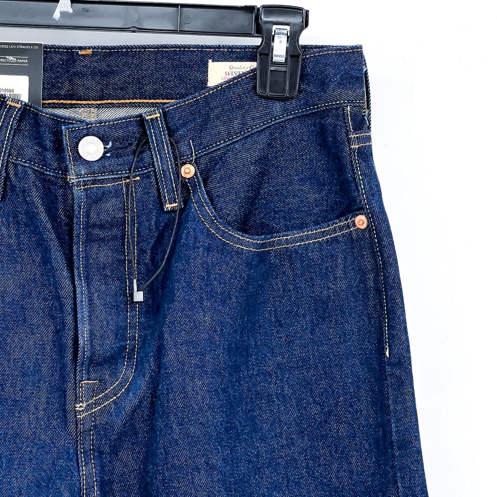 LEVI'S Women 501 Original Fit Selvedge Jean 27x32 US 4 Rinsey Dark 125010560 NWT