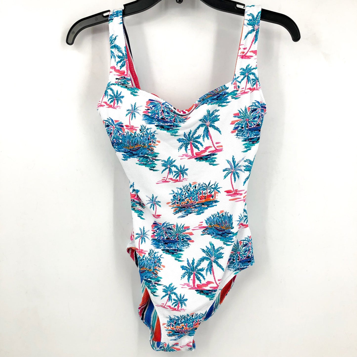 TOMMY BAHAMA Island Cays Oasis One-Piece Swimsuit Size 14 Pink Reversible