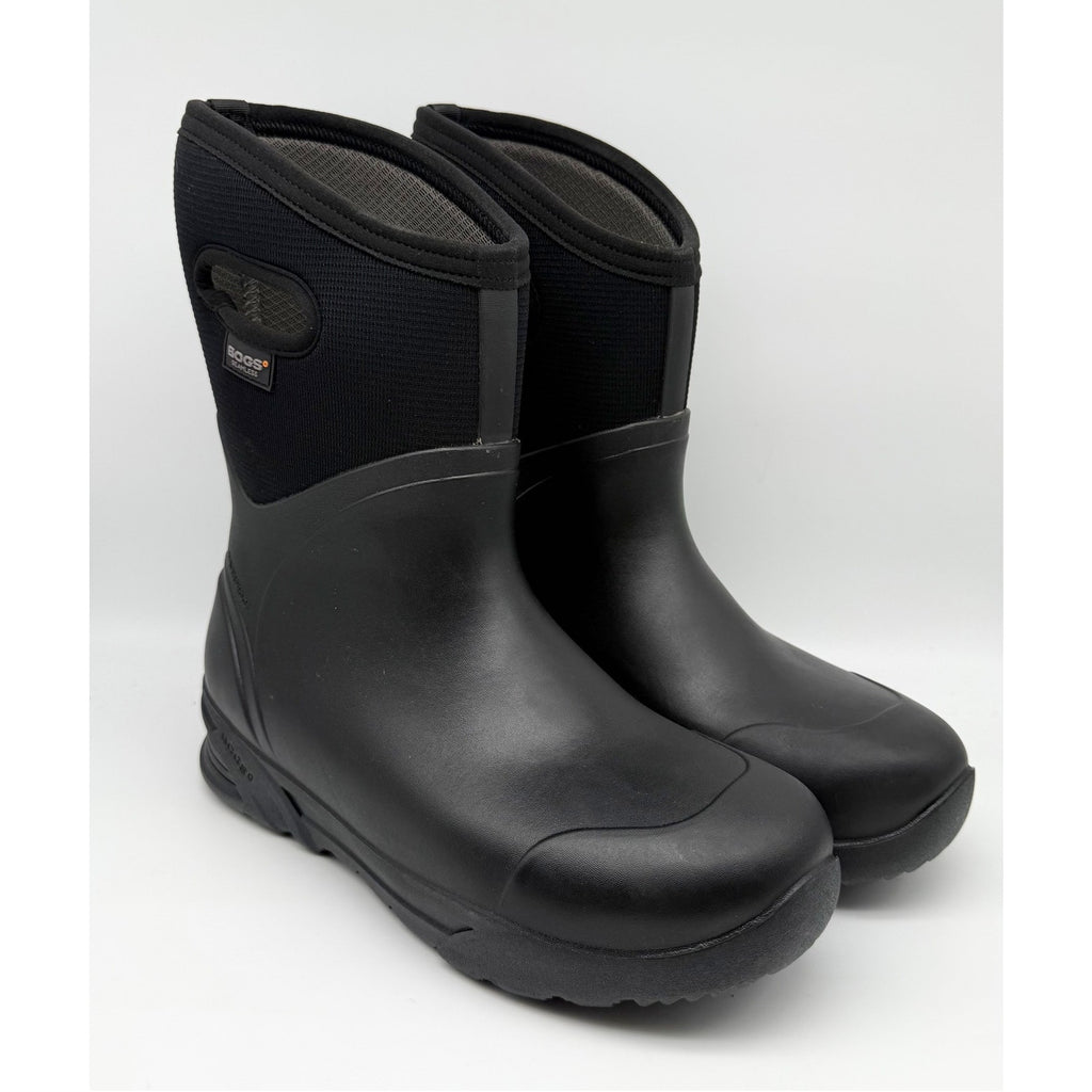 Bogs Mens Bozeman Mid Boots US 10 EU 43 Black Waterproof Pull On NIB