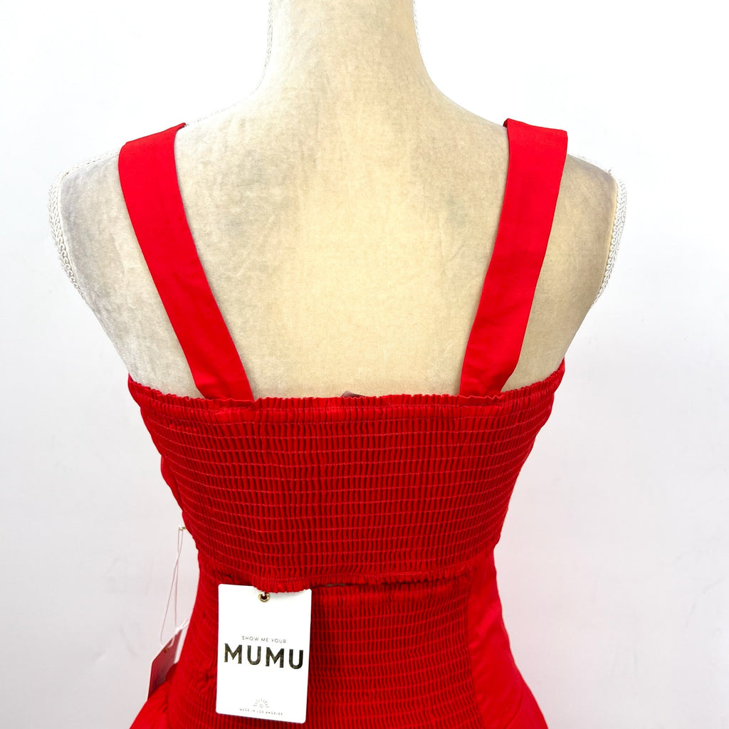 SHOW ME YOUR MUMU Kaden Crop Top & Katrina Swing Skirt Set Large Red NWT